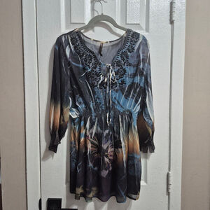 Mushhka by Sienna Rose, Inc Blue Black Tunic M
